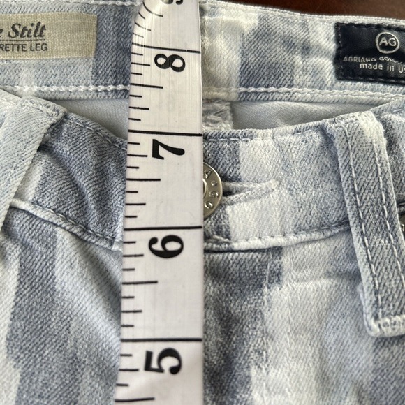 AG Adriano Goldschmied The Stilt Cigarette Leg Blue Denim Jeans 24 Chevron - Picture 7 of 9